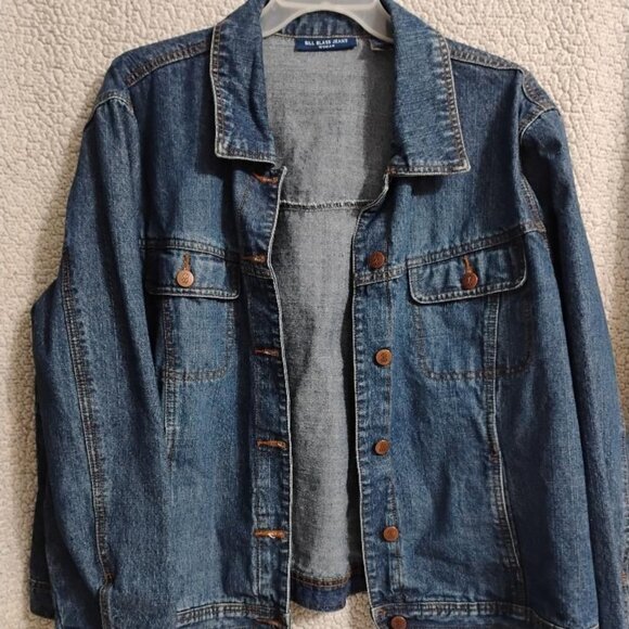 Bill Blass Vintage Jean Jacket Dark Wash Denim Jacket Women's Size 2X Retro - Picture 1 of 13
